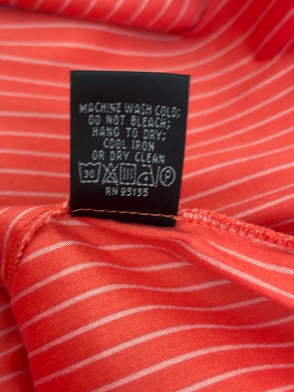 Lafayette 148 Pink Striped Buckle Front Shirt Sz 6 Summer Coastal - Picture 8 of 8